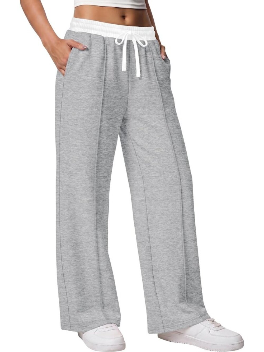 Wide Leg Baggy Sweatpants for Women | Comfy Lounge Pants with Pockets, Fall